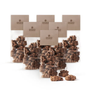 CHOCOLATE CLUSTERS Mleczna czekolada & Orzechy laskowe – zestaw 6 sztuk